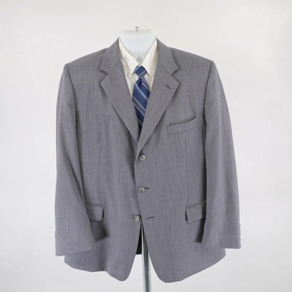 Joseph & Feiss International Twill Wool Gray 44R / Slim 46R Blazer 3 Button - Picture 4 of 12